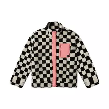 Флисовая куртка Vans с шахматным узором Верхняя одежда унисекс Черный Белый VN0A53LO705 S