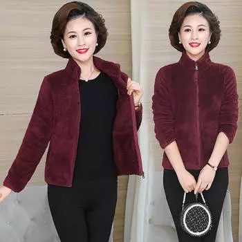 Флисовая куртка Женская флисовая куртка Женская флисовая куртка из кораллового флиса с двухсторонним утолщением для женщин M [Recommended 80-47.5 kg] верблюд