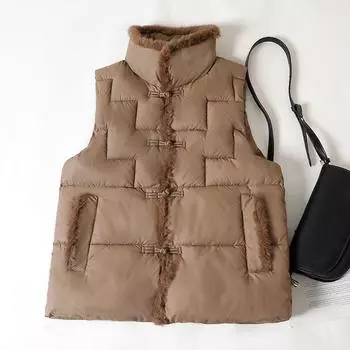 Флисовая куртка-жилет женская осенне-зимняя новая свободная хлопковая куртка с плечами из хлопка жилет куртка M покинуть белый