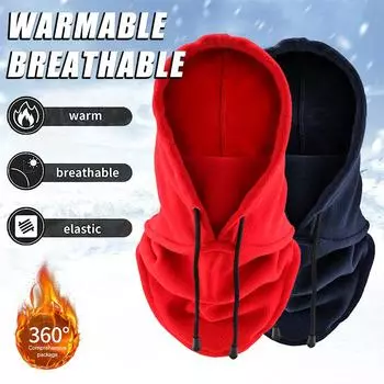 Флисовая мужская балаклава зимняя шапка шапки теплые ветрозащитные полнолицевые лыжные маски шапки мужские капоры для женщин и мужчин синий