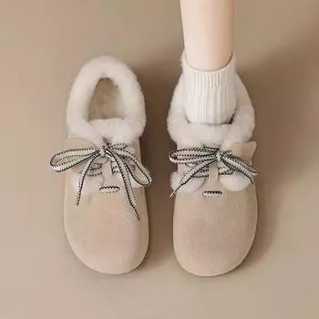 Флисовая обувь женская 2024 новые утепленные зимние ботинки женские зимние ботинки для беременных женщин хлопковая обувь универсальные одинарные туфли 35