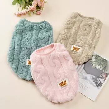 Флисовая одежда для кошек, зимний теплый жилет, толстовка для маленьких собак, одежда для кошек, удобная куртка для щенков и котят, одежда для чихуахуа XS хаки