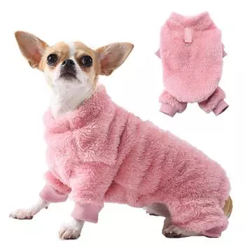Флисовая одежда для щенков средних и маленьких собак, теплый комбинезон с D-образным кольцом для домашних животных, зимний костюм для чихуахуа, французского бульдога, йоркширского терьера, пальто XS серый