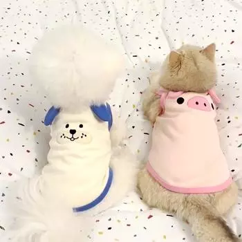Флисовая одежда для собак, милый жилет для собак, тонкий однотонный осенний костюм для домашних животных, теплая одежда для собак чихуахуа, таксы, бишона, кота, щенка, рубашка XS белый