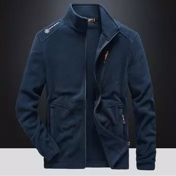 Флисовая одежда Мужская флисовая осенне-зимняя дышащая ветрозащитная кардиганная куртка Куртка Куртка мужская M чёрный