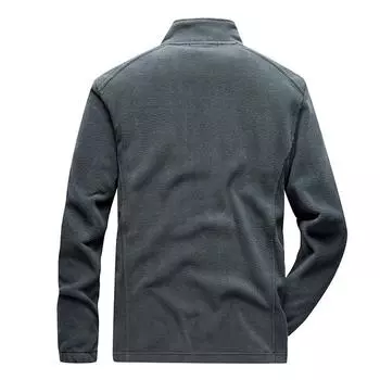 Флисовая одежда мужская новая осенне-зимняя флисовая теплая повседневная модная однотонная мужская куртка с воротником-стойкой M темно-серого