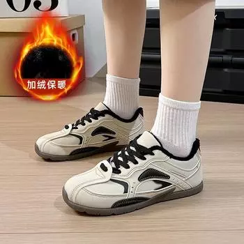 Флисовая повседневная обувь женская обувь осень-зима новый тренд спортивная обувь универсальная обувь для серфинга женская обувь из хлопка KCN 35 бежевый