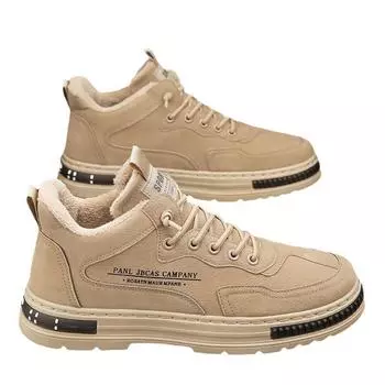 Флисовая рабочая страховка осенне-зимняя теплая строительная рабочая хлопковая обувь мужская нескользящая износостойкая инструментальная повседневная обувь для сноуборда 39 хаки
