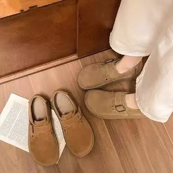 Флисовая ретро теплая хлопковая обувь женская 2024 новая повседневная удобная модная легкая универсальная нескользящая хлопковая обувь женская 35