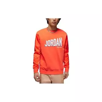 Флисовая спортивная повседневная толстовка с вышитым логотипом Jordan, мужские топы оранжевого цвета DV7589-817 M