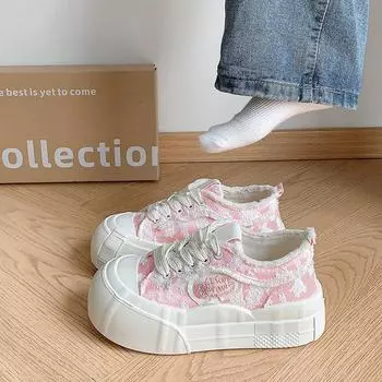 Флисовая теплая парусиновая обувь для женщин 2024 года, осенне-зимняя новинка, универсальная, для студентов, высококачественная, маленькая, ароматная, ветровая, белая обувь 35