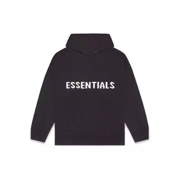 Флисовая толстовка с капюшоном Fear of God Essentials с буквенно-цифровым логотипом FW20 Толстовки унисекс черного цвета FOG-FW20-332 L