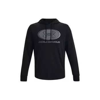 Флисовая толстовка с капюшоном Under Armour Rival с большим логотипом спереди, мужские топы, черный 1369470-001 L