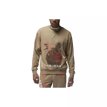 Флисовая толстовка с круглым вырезом Jordan Essentials с узором в виде алфавита, мужские топы цвета хаки HF4544-247 XL