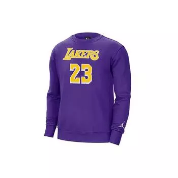 Флисовая толстовка с круглым вырезом Jordan Los Angeles Lakers, мужские топы фиолетового цвета CN1052-504 M