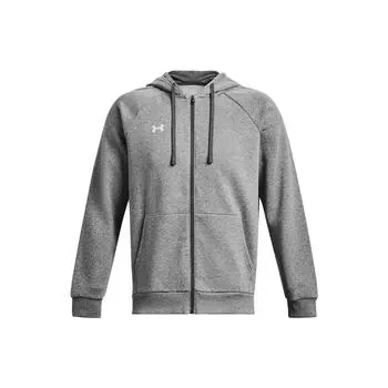 Флисовая толстовка с молнией во всю длину и однотонным принтом логотипа Under Armour Rival, мужские топы, серый 1379767-025 2XL