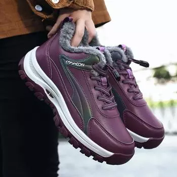 флисовая утолщенная теплая обувь для ходьбы для среднего и пожилого возраста зимние ботинки женская зимняя обувь для мам из хлопка для улицы флисовая хлопковая обувь для походов 39