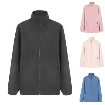 Флисовая верхняя одежда на молнии, пальто для мужчин, зимние теплые повседневные свитера, куртки, модная спортивная одежда для пар, пальто M чёрный