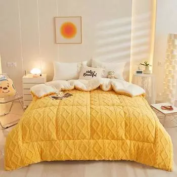 Флисовое клетчатое одеяло, толстые шерстяные одеяла, пододеяльник, двухсторонний чехол для дивана-кровати, мягкий теплый зимний плед, покрывало, одеяло, постельные принадлежности 70x100cm