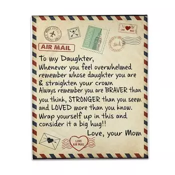 Флисовое одеяло для моей дочери Одеяла с принтом в виде письма Авиапочта Фланелевое одеяло Подарки