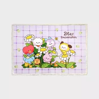 Флисовое одеяло Line Friends BT21 Flower