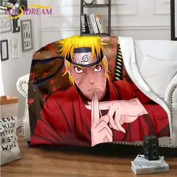 Флисовое одеяло с 3D принтом Наруто для кроватей, походов, пикника, толстое одеяло, модное флисовое покрывало, одеяло 75x90cm