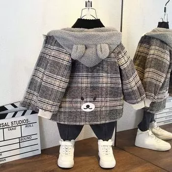 Флисовое пальто для девочек, осенне-зимняя детская стеганая куртка