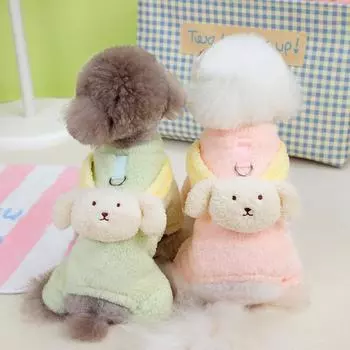 Флисовое пальто для домашних животных с четырьмя лапами, украшение для кукол-кроликов S