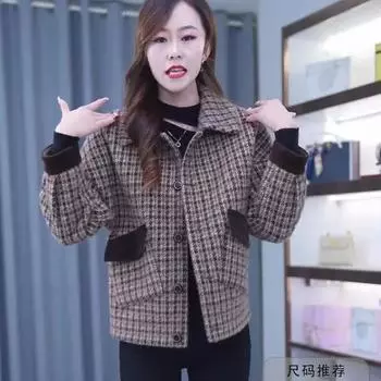 Флисовое утолщенное пальто женское осень и зима 2024 новое британское шерстяное свободное и тонкое повседневное пальто Одежда M