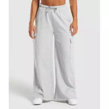 Флисовые брюки-карго GYMSHARK светло-серые меланжевые B1B5D GCHR XS