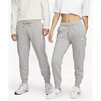 Флисовые джоггеры со средней посадкой NIKE Sportswear Club W Темно-серый Хизер-белый DQ5192 063