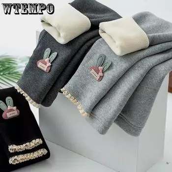 Флисовые леггинсы для девочек на осень и зиму, цельные теплые флисовые штаны для маленьких девочек, детские штаны, узкие штаны, модные 100