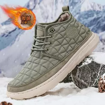 Флисовые осенне-зимние новые мужские ботинки большого размера флисовые северо-восточные хлопковые ботинки высокие мужские утепленные зимние ботинки 38