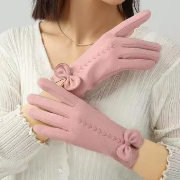 Флисовые теплые перчатки, противохолодные однотонные перчатки, зимние перчатки с сенсорным экраном One size фиолетовый