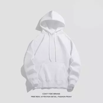 Флисовые толстовки большого размера, мужские повседневные однотонные хлопковые мужские толстовки, осенне-зимняя теплая толстовка для мужчин S чёрный