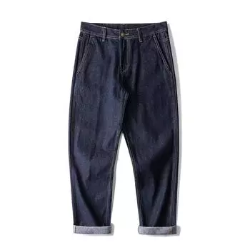 Флисовые Утепленные Выстиранные Джинсы Мужские Большого Размера Свободные Прямые Ретро Повседневные Широкие Брюки 28