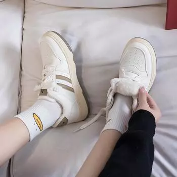 Флисовые утолщенные хлопковые туфли немецкие тренировочные женские туфли зимние теплые повседневные универсальные белые туфли модные туфли для сноуборда 35 хаки