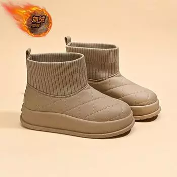 Флисовые высокие зимние ботинки для женщин 2024 года, новинка для студентов, корейская версия, теплая повседневная обувь из хлопка MX7801 35