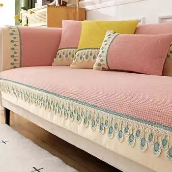 Флисовый чехол для дивана, Нескользящая клетчатая подушка для дивана, элитная универсальная мебель для гостиной, пыленепроницаемое полное покрытие, 1/2/3/4 сиденья 70x70