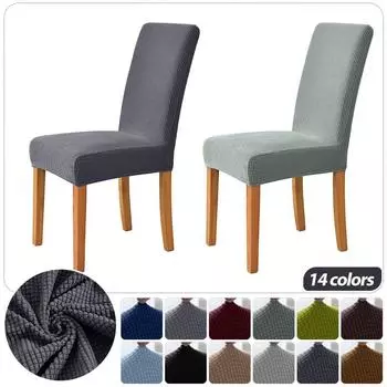 Флисовый чехол на обеденный стул для кухни, клетчатый эластичный противоскользящий чехол на сиденье для обеденного стула, защита для домашнего декора 1 Piece