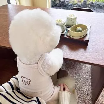 Флисовый комбинезон для собак, милый медведь, теплая зимняя одежда для собак, комбинезон для домашних животных, пальто для котят, щенков, пижама для собак, чихуахуа, подтяжки, костюм XS кофейный