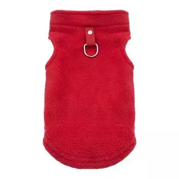 Флисовый костюм Одежда для домашних животных Аксессуары для кошек Однотонная толстовка с капюшоном для домашних животных Домашний сад Фритюрница Мода Рождество S-34X26cm красный