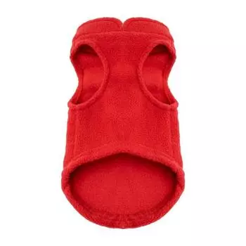 Флисовый костюм Одежда для домашних животных Аксессуары для кошек Однотонная толстовка с капюшоном для домашних животных Домашний сад Фритюрница Мода Рождество S-34X26cm красный