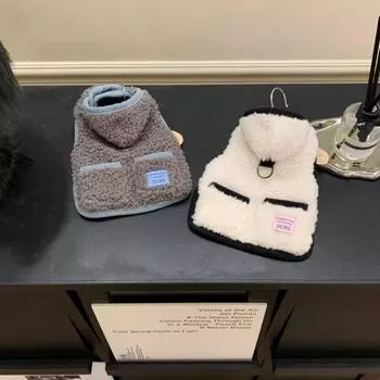 Флисовый плащ с капюшоном для домашних животных, теплая флисовая куртка на осень и зиму, которую можно растянуть, хлопковое пальто для маленьких собак, плюшевая собака, кошка для маленьких собак XS