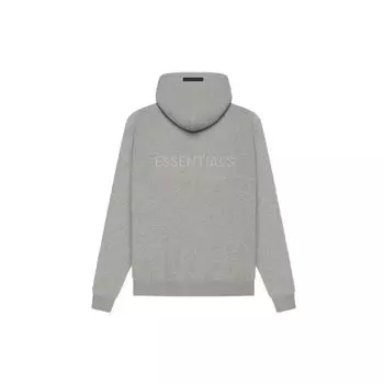 Флисовый пуловер Fear of God Essentials Толстовка SS21 с логотипом на спине Толстовка унисекс Темно-вереск-овсянка FOG-SS21-609 S