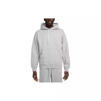 Флисовый пуловер с капюшоном Nike Solo Swoosh, темно-серый, Хизер/Белый, мужская уличная одежда DX1355-063 XL