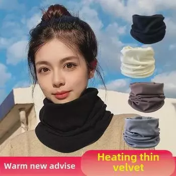 Флисовый шарф унисекс: Уютная, легкая повязка на шею для любого сезона, однотонная, ветрозащитная, идеально подходит для езды на велосипеде. 40 грязно-белый