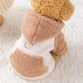 Флисовый свитер с капюшоном для щенков с пряжкой, зимняя теплая одежда для домашних животных, маленьких собак, померанских шпицев, йорков, талисманов, толстовки XL серый