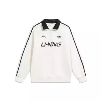 Флисовый свитер с принтом букв из серии Li Ning Sports Lifestyle, толстовка унисекс, цвет белый AWDTB35-1 3XL