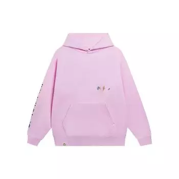 Флисовый свитер с принтом букв Li Ning Wade Dreamer Series, толстовка унисекс, толстовка Initial-Pink AWDSI37-3 M